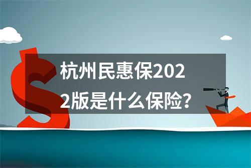 杭州民惠保2022版是什么保险？