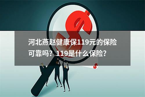 河北燕赵健康保119元的保险可靠吗？119是什么保险？